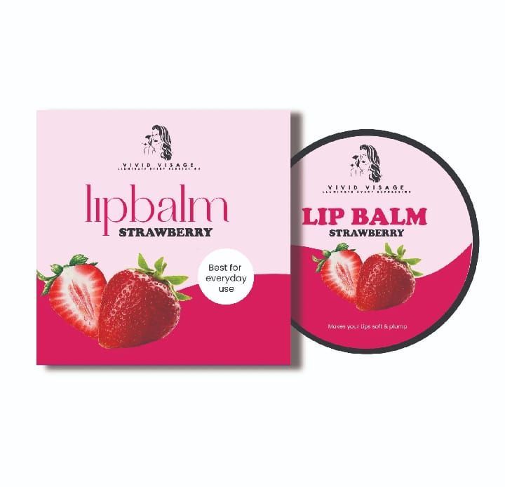 Vivid Visage Strawberry Lip Balm – Deep Hydration & Soft Lips Care