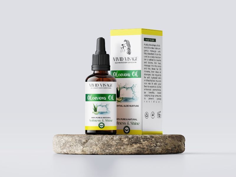 Vivid Visage Aloe Vera Oil – pure, organic skin & hair nourishment for glowing, hydrated, healthy beauty.