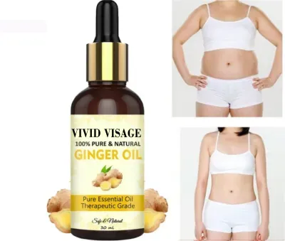 Vivid Visage Therapeutic Ginger Massage Oil - Anti-Cellulite, Fat Reduction, Body Shaping, Travel Size 30ml