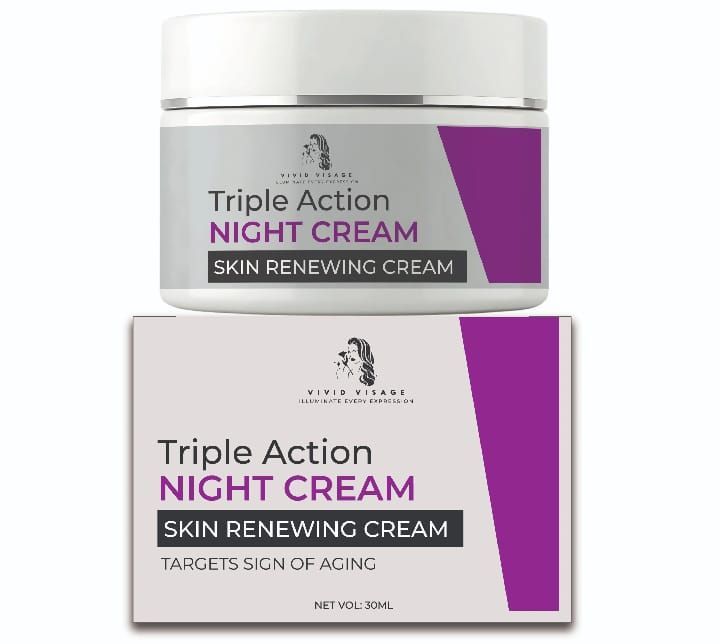 Triple Action Night Cream – Hydrate, Brighten & Repair Skin Overnight | Vivid Visage