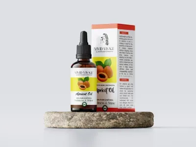 Vivid Visage Apricot Oil | 100% Pure & Natural Cold-Pressed Carrier Oil for Glowing Skin, Hair Nourishment & Massage