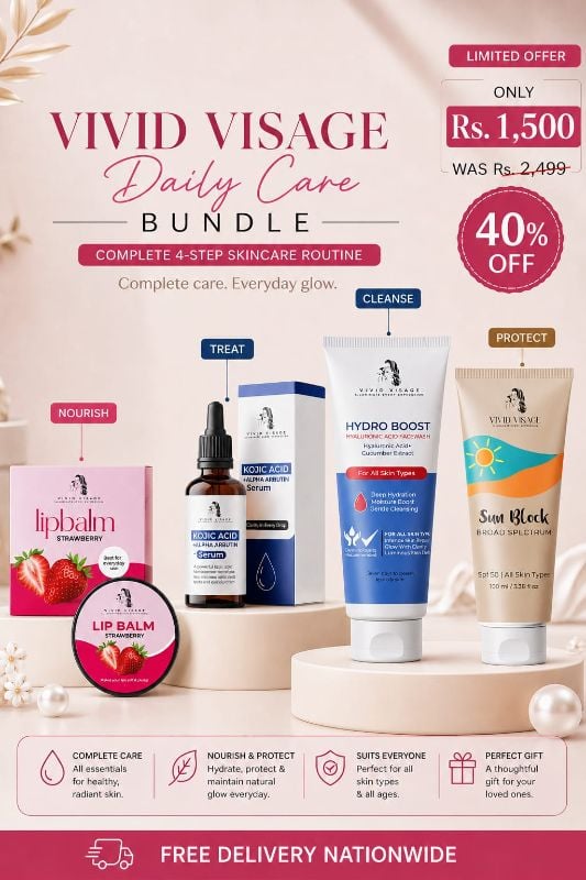 ✨ Vivid Visage Daily Care Bundle ✨
Your complete skincare routine in one premium bundle! 💖