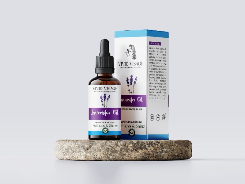 Vivid Visage Pure Lavender Essential Oil – USDA Organic Certified, Steam-Distilled Lavandula angustifolia Oil for Calming Scalp, Soothing Face Toner & Hair Growth Support | Natural Linalool-Rich Oil for Sensitive Skin & Dandruff Relief