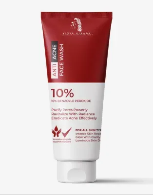 Vivid Visage Anti-Acne Face Wash effectively fights breakouts, unclogs pores, and controls excess oil. Gentle and hydrating, it’s perfect for acne-prone and sensitive skin to reveal clearer, healthier skin.