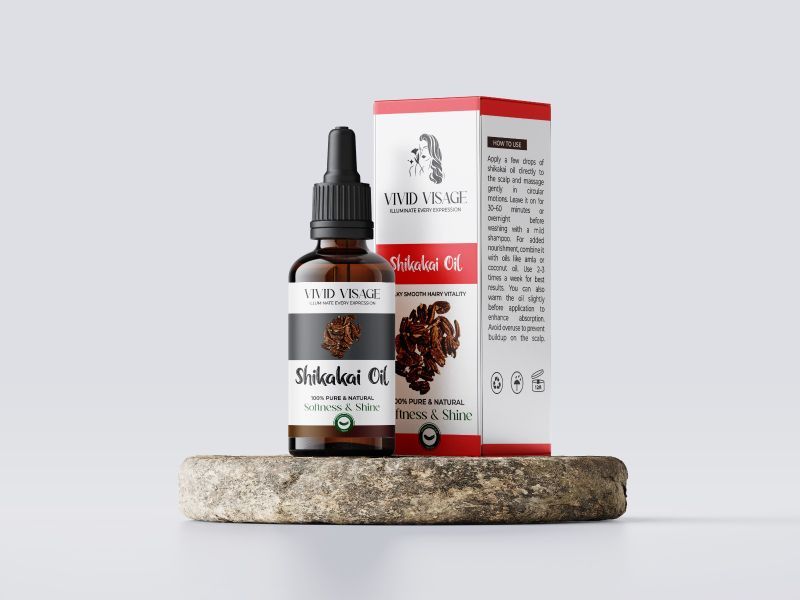 Vivid Visage Shikakai Hair & Scalp Oil – Ayurvedic Herbal Oil with Bhringraj, Amla & Coconut for Hair Growth, Dandruff Relief & Shine | Cold-Pressed, Non-Greasy Face & Body Oil