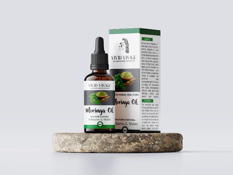 Vivid Visage Moringa Oil for Face & Hair | Natural Glow & Repair Oil | 30ml