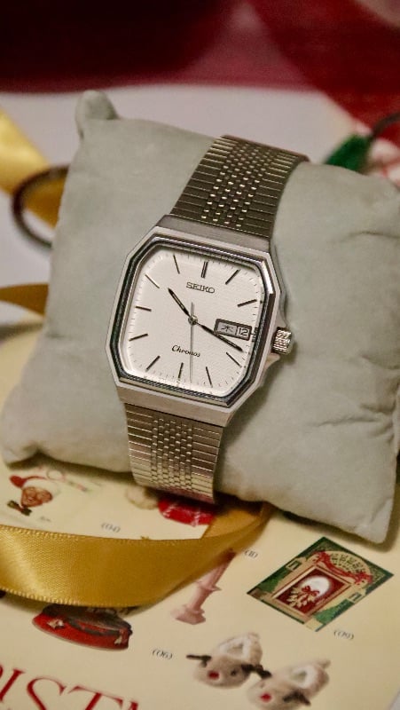 Seiko Chronos Integrated Mesh Bracelet Vintage Watch