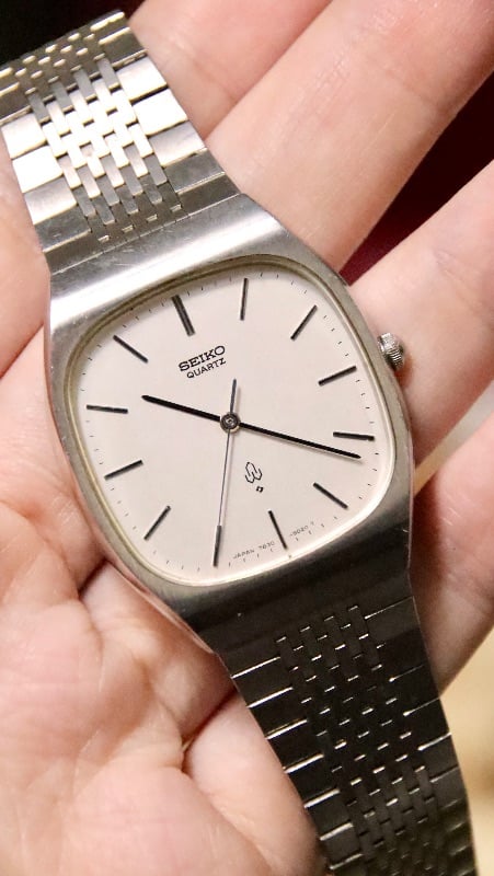 Seiko TV Shaped Integrated Bracelet Quartz Vintage Watch