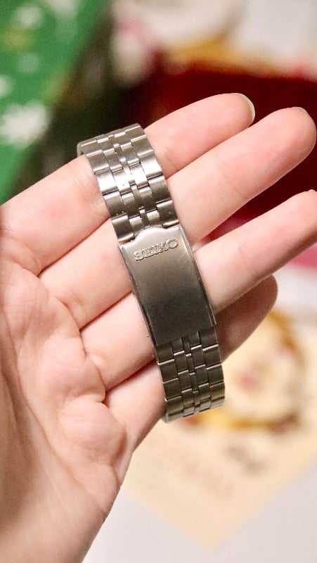 Seiko Black Geometric Dial Vintage Quartz Watch