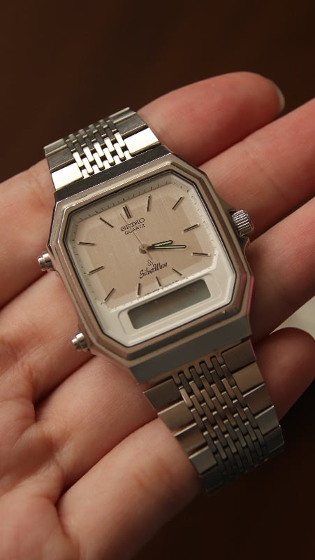 RARE Seiko Silverwave Analog & Digital Quartz Vintage Watch