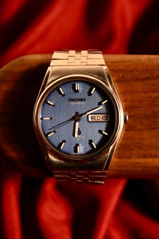 Seiko Type II Navy Blue Quartz Vintage Watch