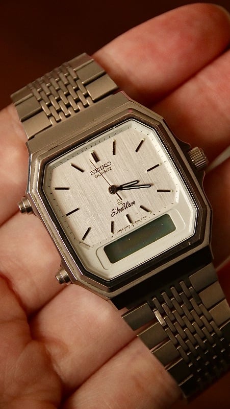 RARE Seiko Silverwave Analog & Digital Quartz Vintage Watch