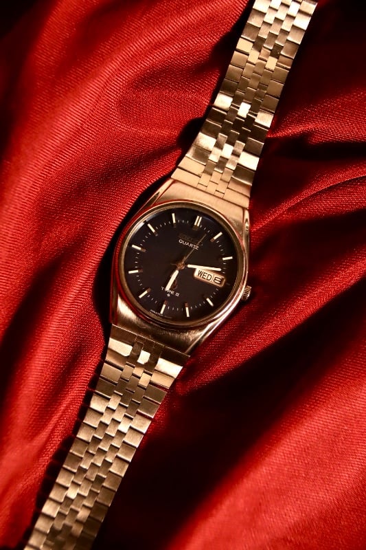 Seiko Type II Navy Blue Quartz Vintage Watch