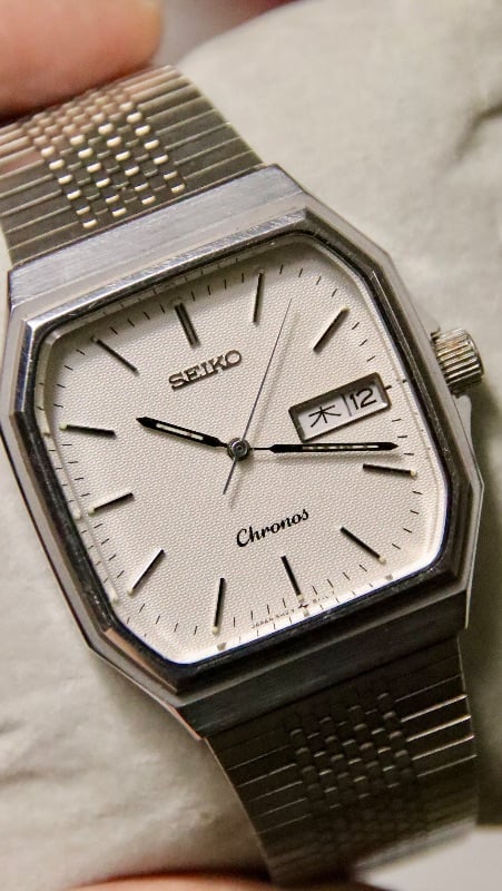 Seiko Chronos Integrated Mesh Bracelet Vintage Watch