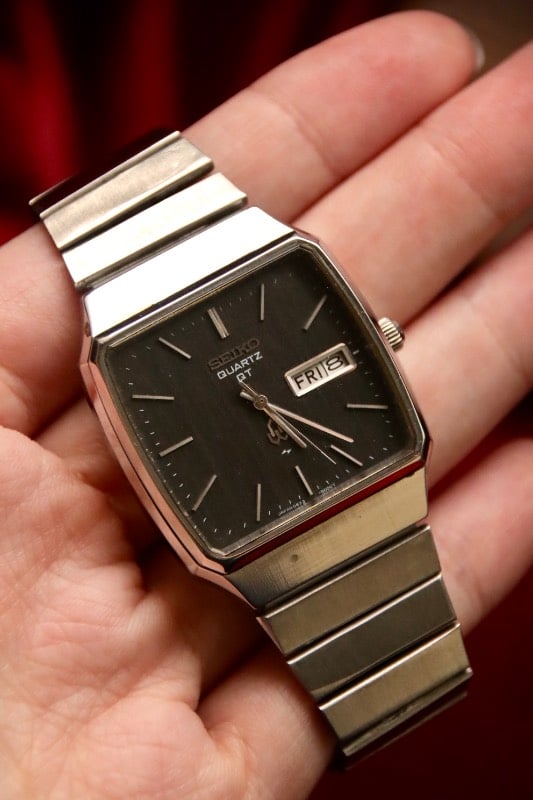 RARE Seiko QT Vintage Square Day Date Vintage Quartz Watch