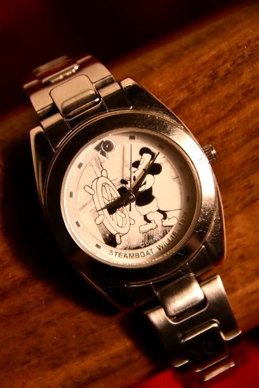 1928 Disney Mickey Mouse Steamboat Willie Commemorative Quartz Vintage Watch