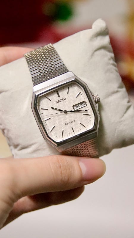 Seiko Chronos Integrated Mesh Bracelet Vintage Watch