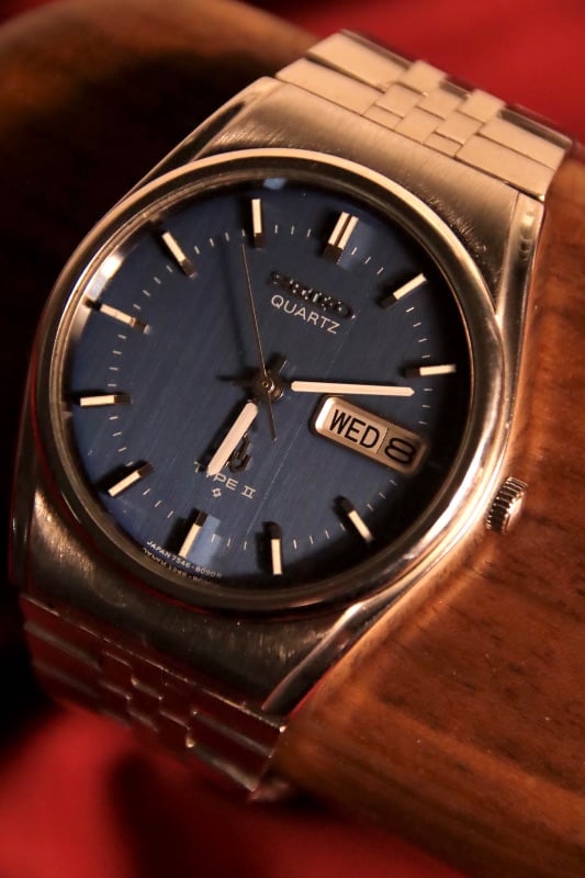 Seiko Type II Navy Blue Quartz Vintage Watch