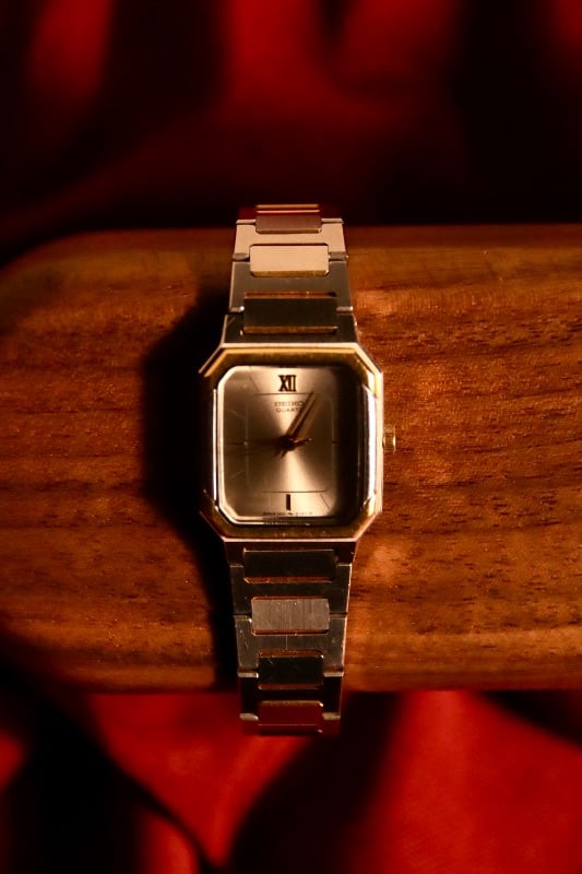 Seiko Two-Tone Rectangular Dress Vintage Watch