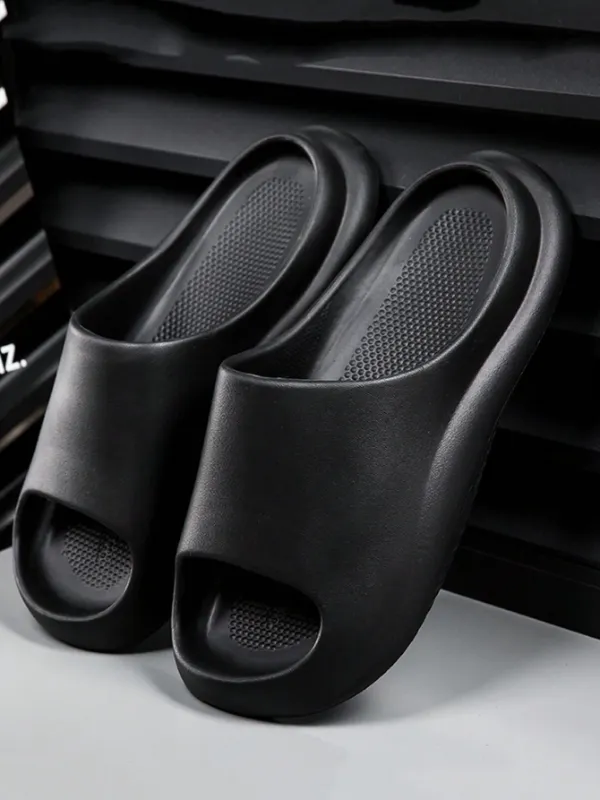 Men's Comfy Indoor Outdoor Slippers, Beach, Bathroom, Bedroom Ready, Flat Comfy Bouncy, Lightweight Thick-Soled Slippers