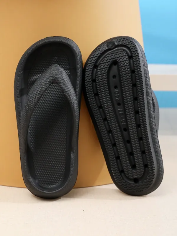 Thick Sole Non-Slip EVA Comfortably Soft and Cushy Flip-Flops, Black