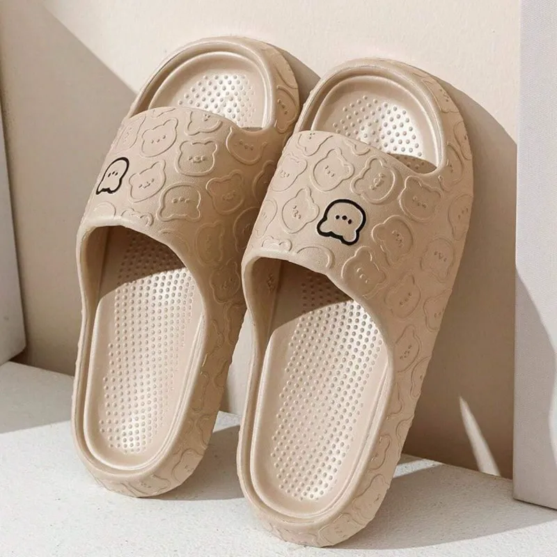 Cartoon Bear Pattern Print EVA Light-Weight Soft Slip-Ons