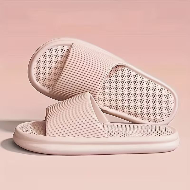 All-Season Casual Slip-On Slippers - Lightweight EVA Indoor/Outdoor House Shoes with Anti-Slip Grip, Odor-Resistant & Cushioned Comfort, Striped Design for Home, Patio, Garden, House Slippers