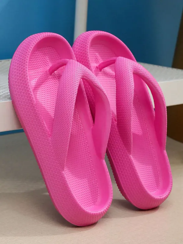 Thick Sole Non-Slip EVA Comfortably Soft and Cushy Flip-Flops, Pink