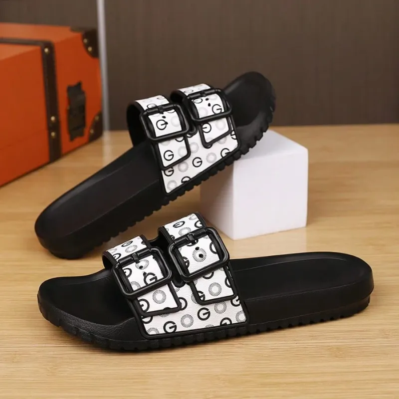 Men's / Unisex Luxury White Pattern Print Slippers, Non-Slip, Indoors Outdoors, Goes Nice with Native
