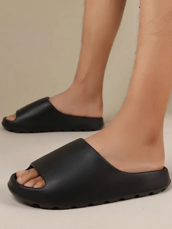 Men / Unisex Comfy Non-Slip Thick Sole Slip-Ons, Black