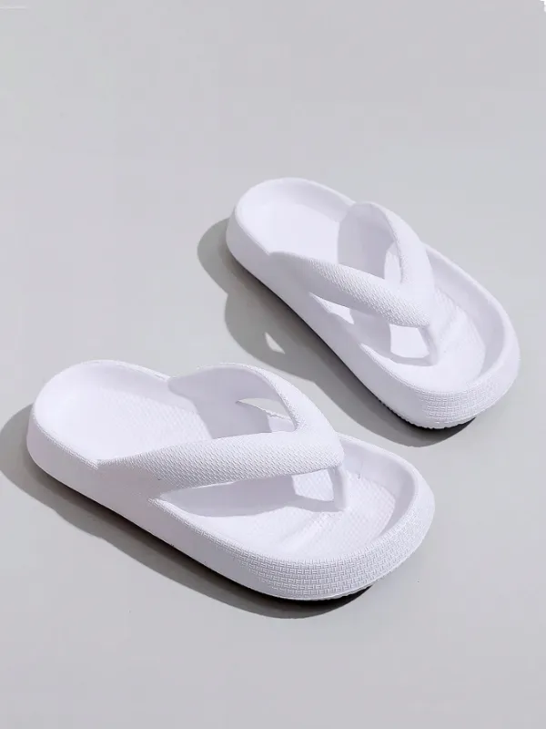 Thick Sole Non-Slip EVA Comfortably Soft and Cushy Flip-Flops, White