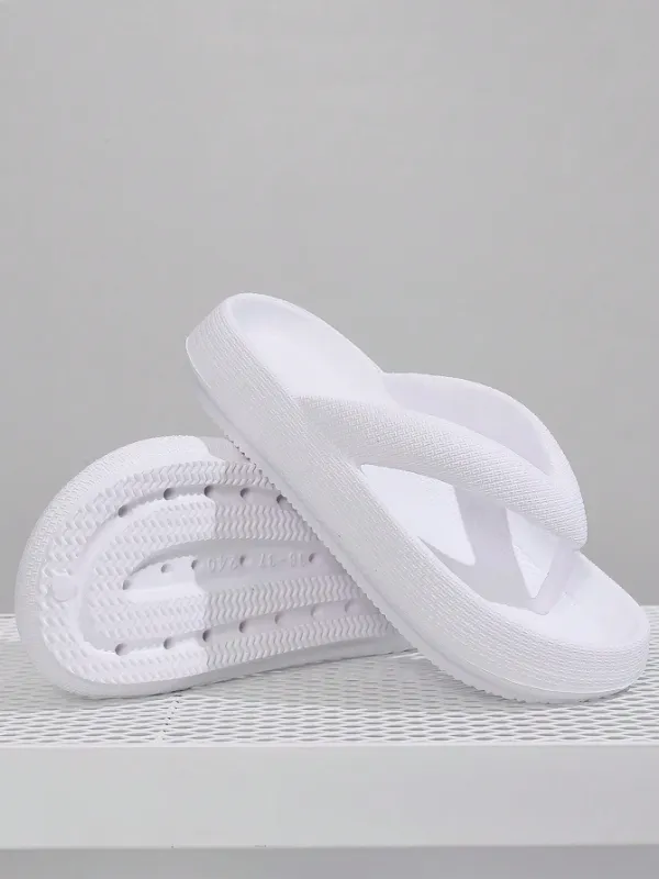 Thick Sole Non-Slip EVA Comfortably Soft and Cushy Flip-Flops, White