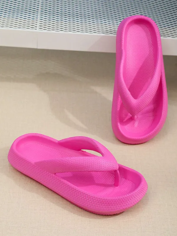 Thick Sole Non-Slip EVA Comfortably Soft and Cushy Flip-Flops, Pink