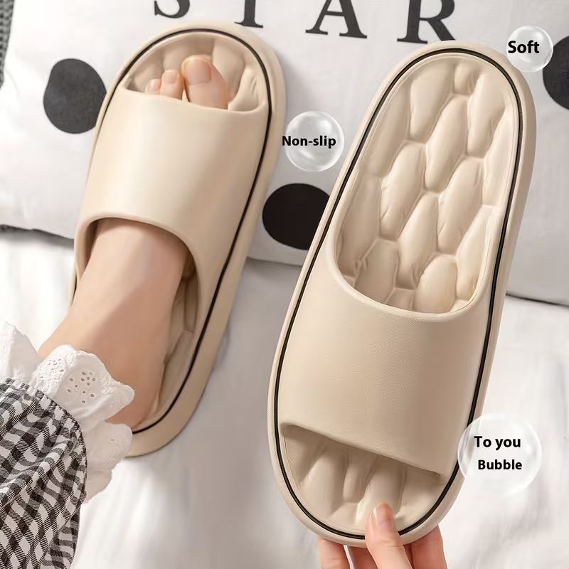 Unisex EVA slippers-comfortable non-slip indoor and outdoor slippers, thick non-slip soles, suitable for all seasons, comfortable open-foot design, suitable for bathroom and leisure occasions, home slippers, simple and light