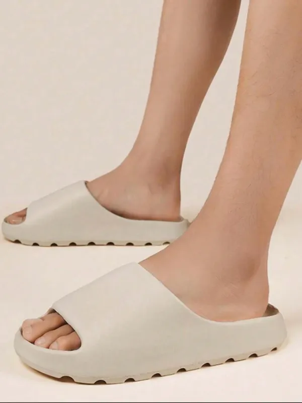 Men / Unisex Comfy Non-Slip Thick Sole Slip-Ons, Beige