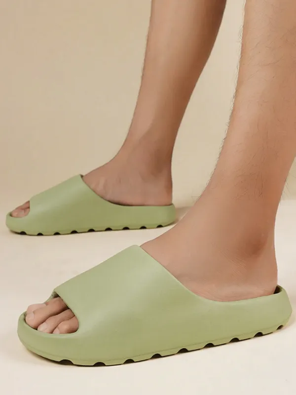 Men / Unisex Comfy Non-Slip Thick Sole Slip-Ons, Green