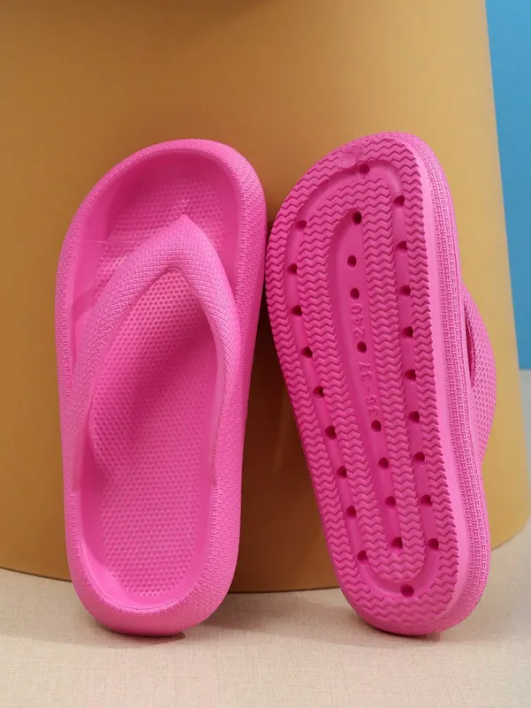 Thick Sole Non-Slip EVA Comfortably Soft and Cushy Flip-Flops, Pink