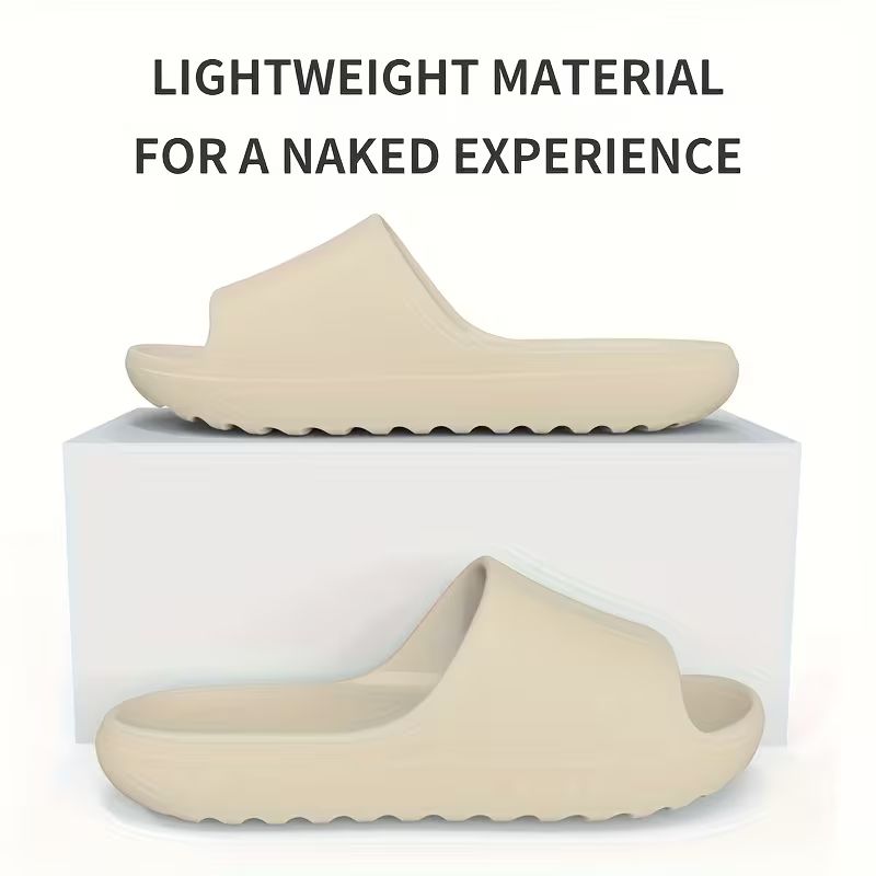 Men / Unisex Comfy Non-Slip Thick Sole Slip-Ons, Beige