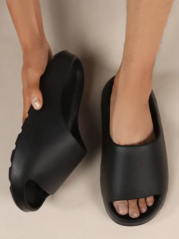 Men / Unisex Comfy Non-Slip Thick Sole Slip-Ons, Black