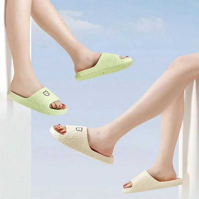 Cartoon Bear Pattern Print EVA Light-Weight Soft Slip-Ons