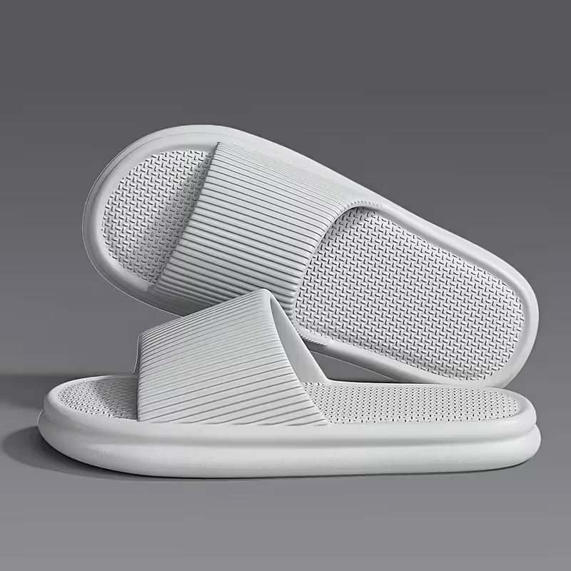 All-Season Casual Slip-On Slippers - Lightweight EVA Indoor/Outdoor House Shoes with Anti-Slip Grip, Odor-Resistant & Cushioned Comfort, Striped Design for Home, Patio, Garden, House Slippers