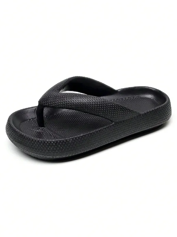 Thick Sole Non-Slip EVA Comfortably Soft and Cushy Flip-Flops, Black