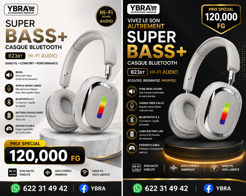 Casque Bluetooth Hi-Fi B23BT