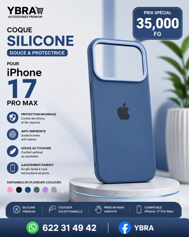Pochette silicone iPhone 17pro max
