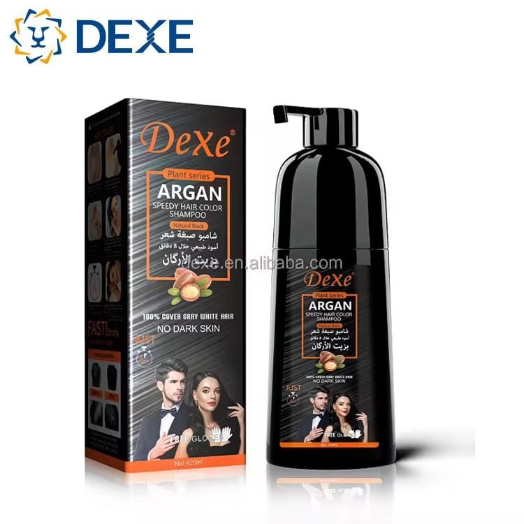 ✨ Shampoing Colorant Argan DeXe – Noir Naturel Instantané ✨