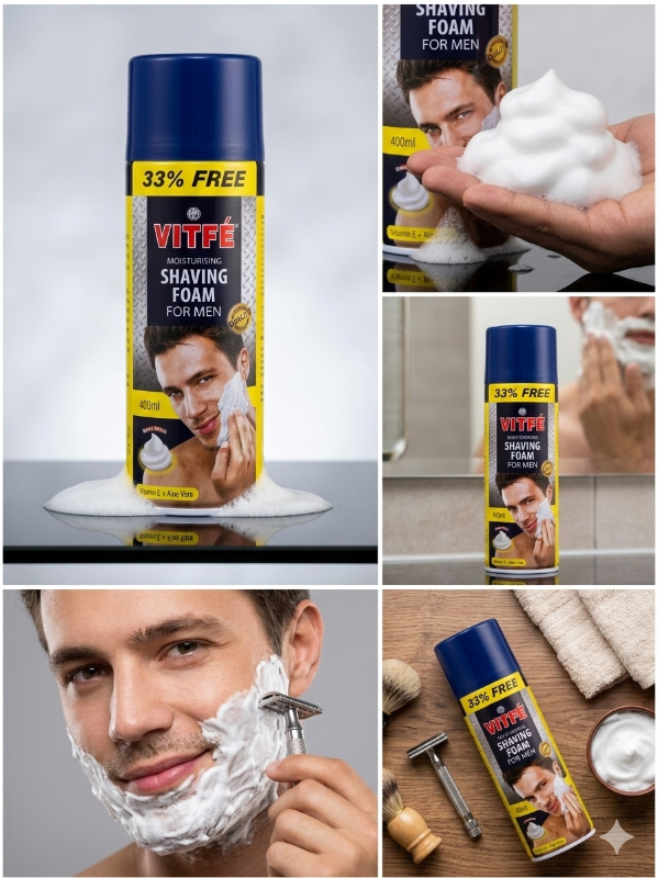 Mousse à Raser Hydratante VITFÉ – Un Rasage de Près, le Confort en Plus
