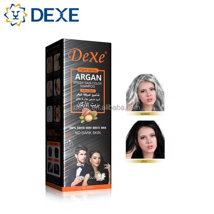 ✨ Shampoing Colorant Argan DeXe – Noir Naturel Instantané ✨