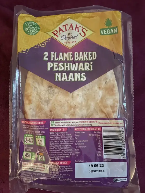 Patak's Peshwari Naans