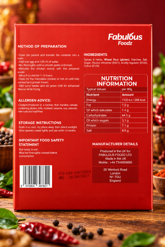 Fabulous foodz Chicken 65 Mix