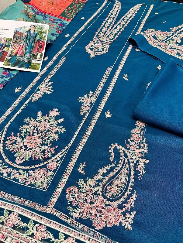 Women 3Pcs unstitched embrioded suit